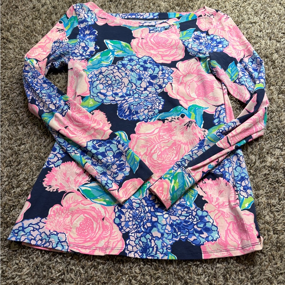 Lilly Pulitzer Aleah Top Hey Hey Bouquet